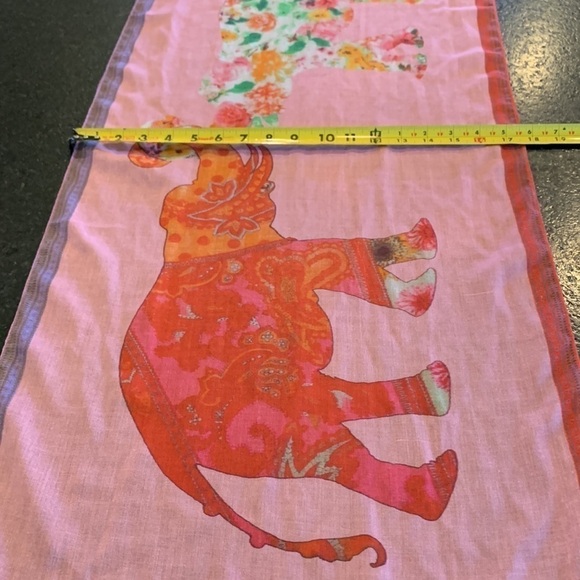 elephant scarf bold bright pink hues carnival circus jeweled animals marching - Picture 3 of 7